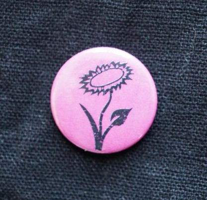Button – Veganblume (lila)