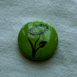 Button – Veganblume (grün)